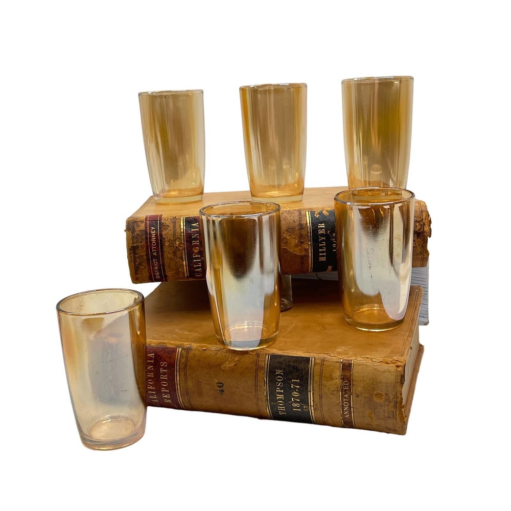 Jeanette Juice Glasses iridescent Marigold (set of 6)